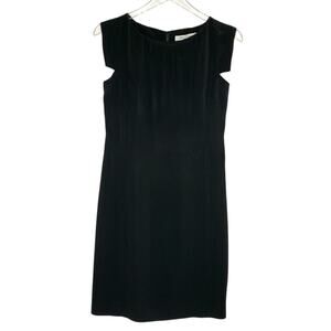 MM. Lafleur L Sarah Black Lightweight Crepe Cap Sleeve Dress  Classic
